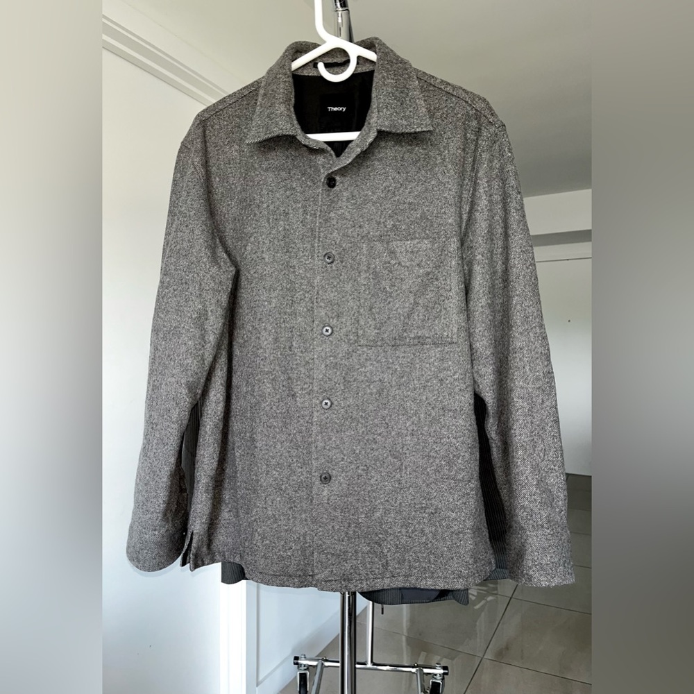 Men’s Wool Grey Twill Shirt Jacket